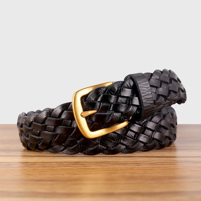 Vintage Woven Vegetable-Tanned Leather Belt | Canadian Made thumbnail 4