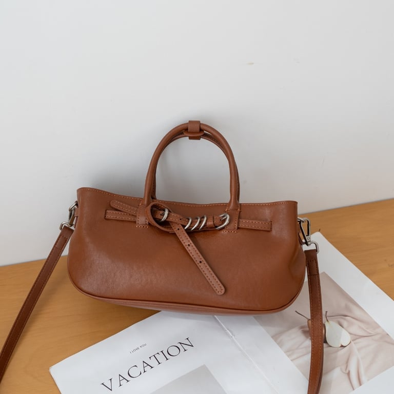 Vintage Vegetable-Tanned Leather Handbag | Women's Crossbody Bag thumbnail 2