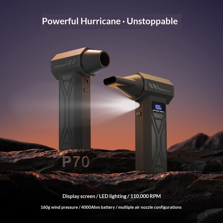 Violent Handheld Turbo Fan 110K RPM | Wireless LED Dust Blower