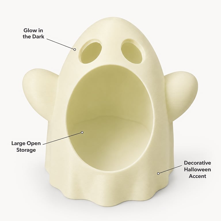 Halloween Ghost Storage Bowl 3D Printed Candy Holder Desktop Organizer thumbnail 8