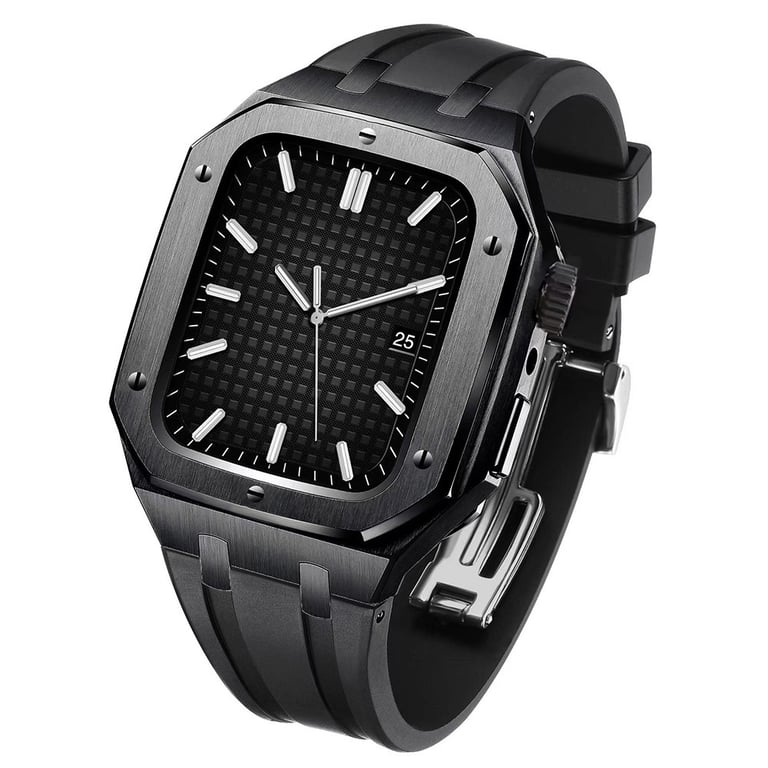 Stainless Steel Smartwatch Case with Fluororubber Band | Luxury Sports Watch thumbnail 9