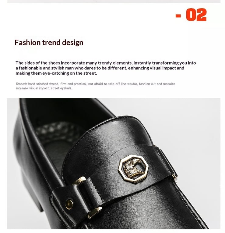 Men's Metal-Buckle Slip-On Loafers | European Style Dress Shoes thumbnail 9