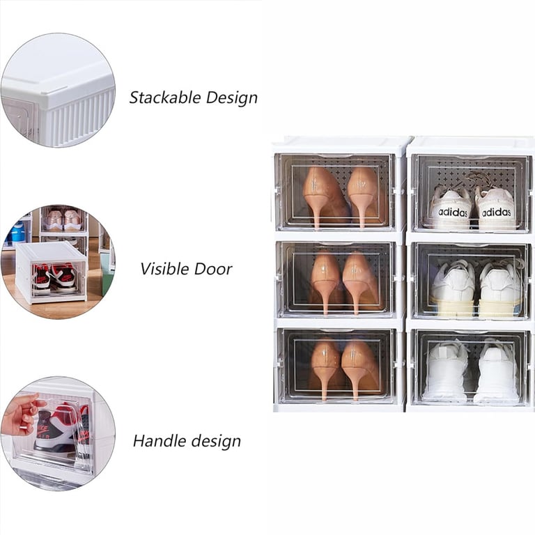 Foldable Shoe Storage Organizer 6-Layer Stackable Sneaker Boxes thumbnail 7