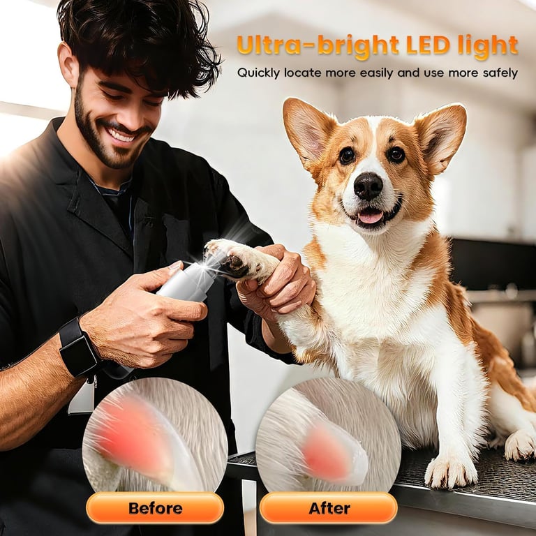 2026 New Silent Groom Pro Dog Nail Grinder, 5-Speed Dog Nail Grinder With Led Light, Quiet Painless Paws Grooming For Small Medium Large Dogs, USB Rechargeable thumbnail 9
