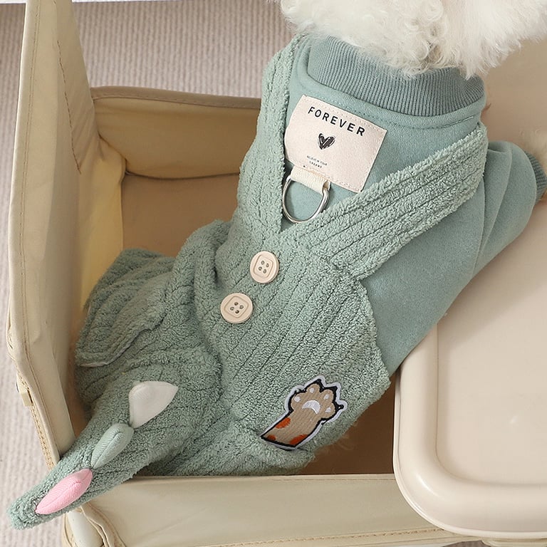 Small Dog Jumpsuit with Built-In Leash Attachment | Captain Fam thumbnail 2
