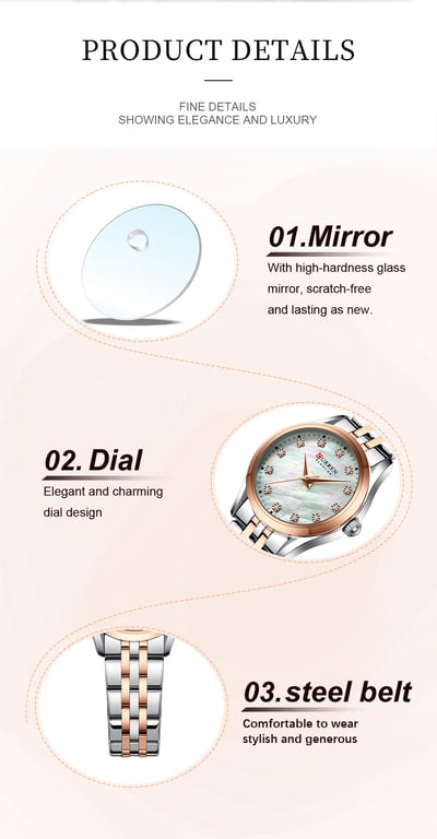 Rhinestone Ultra-Thin Women's Watch | Mother-of-Pearl Stainless Steel thumbnail 14