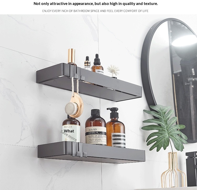 304 Stainless Steel Bathroom Mirror Storage Rack | Modern Shelf thumbnail 10