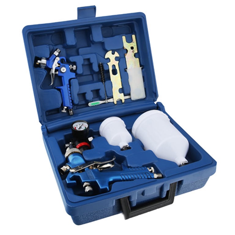 2 X HVLP Spray Gun Kit Air Gravity Feed Vehicle Car Paints1.4MM 0.8MM Nozzle thumbnail 2