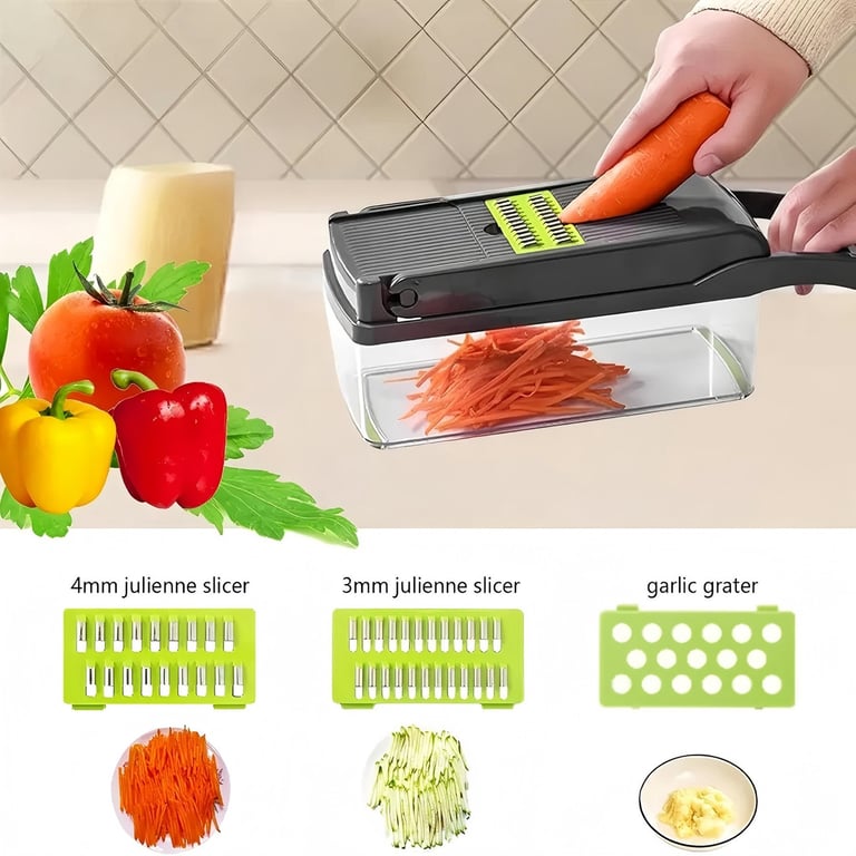 16-in-1 Vegetable Chopper Mandolin Slicer | Food Dicer Peeler Cutter thumbnail 3