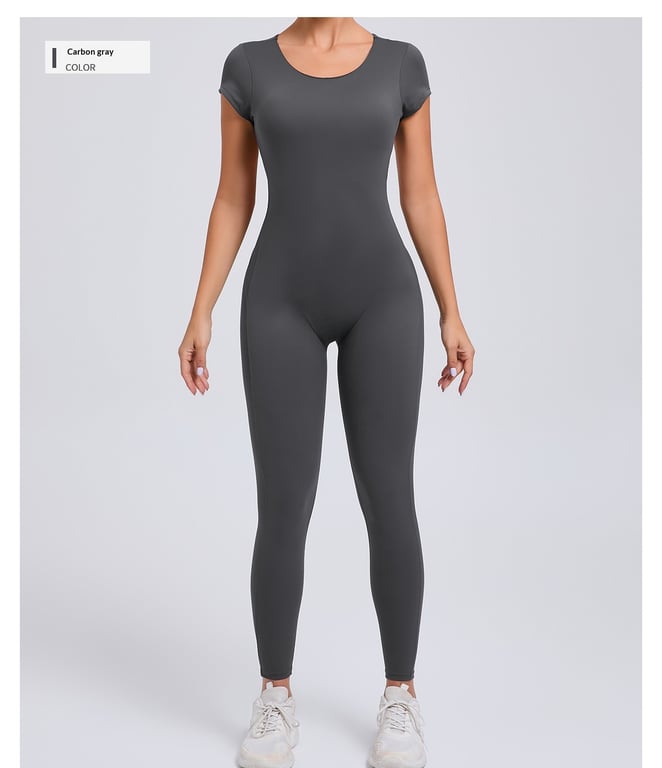Women's Fashion Solid Color Quick-Drying Yoga Bodysuit | Open Back thumbnail 14