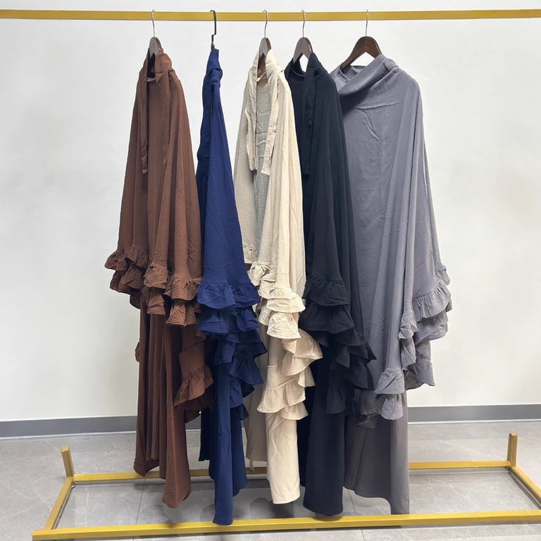 Women's Middle Eastern Robe Set with Attached Hijab | Modest Dress thumbnail 11