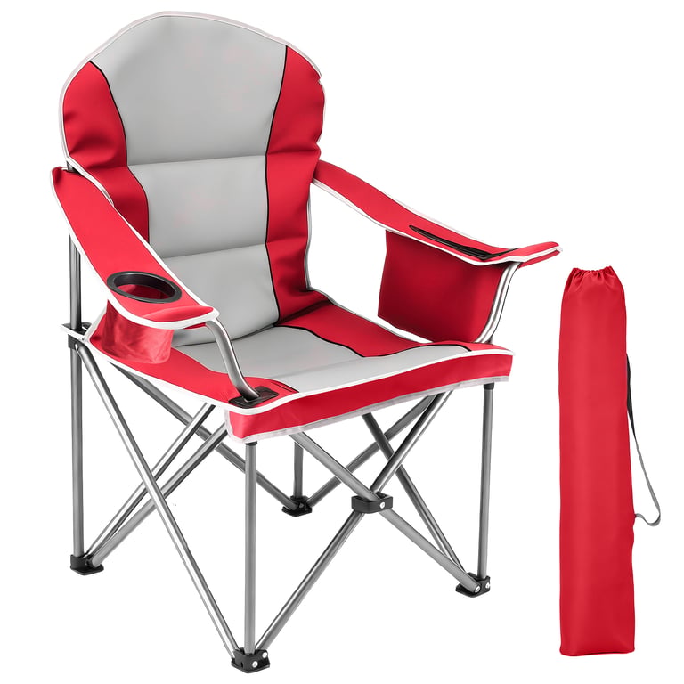 Oversized Camping Folding Chair, Heavy Duty Padded Chair With Cup Holder Storage And Cooler Bag, 5000 LBS Steel Frame, Portable For Outdoor thumbnail 2