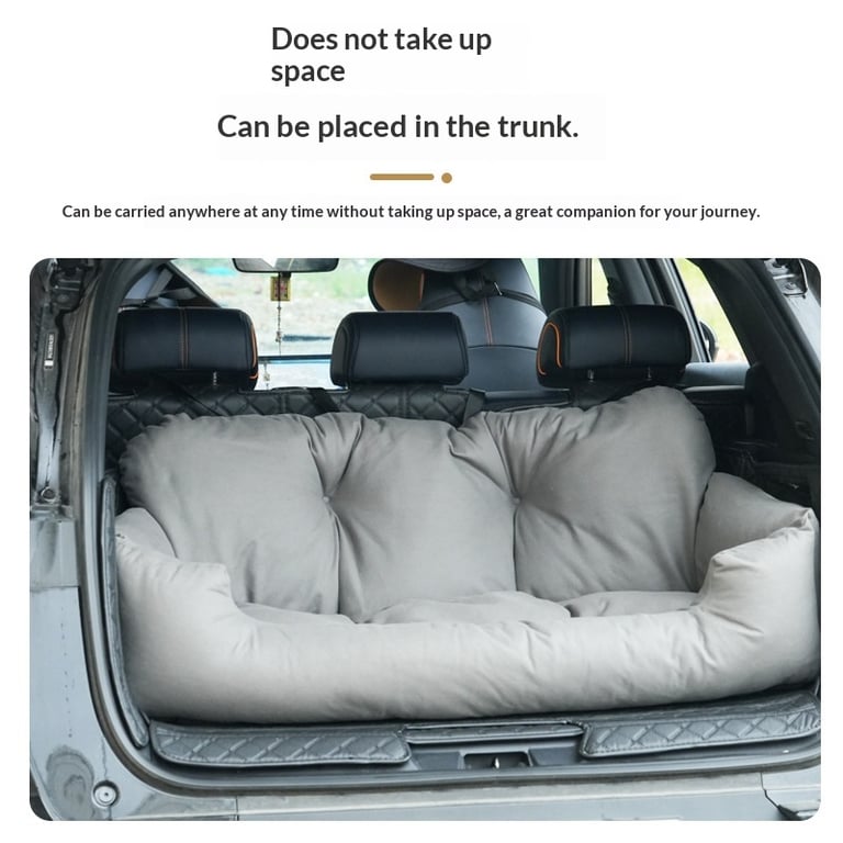 Rear-Seat Pet Bed for Cars | Dog Leash-Ready Safety Harness Clips thumbnail 5