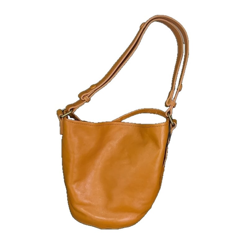 Vegetable-Tanned Leather Crossbody Handbag | Multi-Functional Bucket Bag