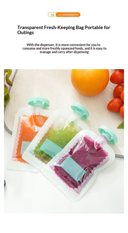 Manual Baby Food Storage Bags for Complementary Feeding | Captain Fam thumbnail 3