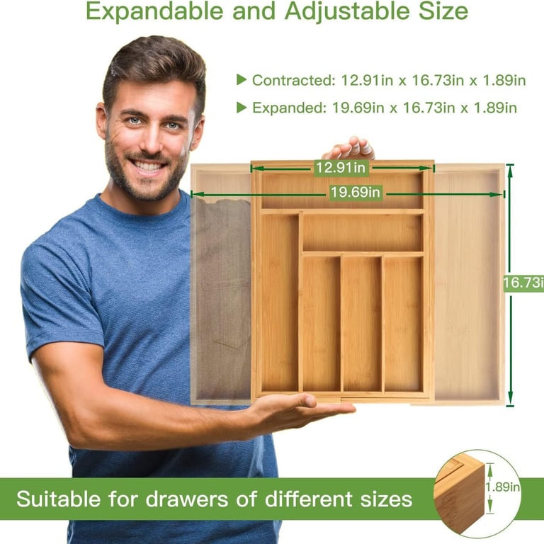 Extendable Bamboo Drawer Organizer thumbnail 5