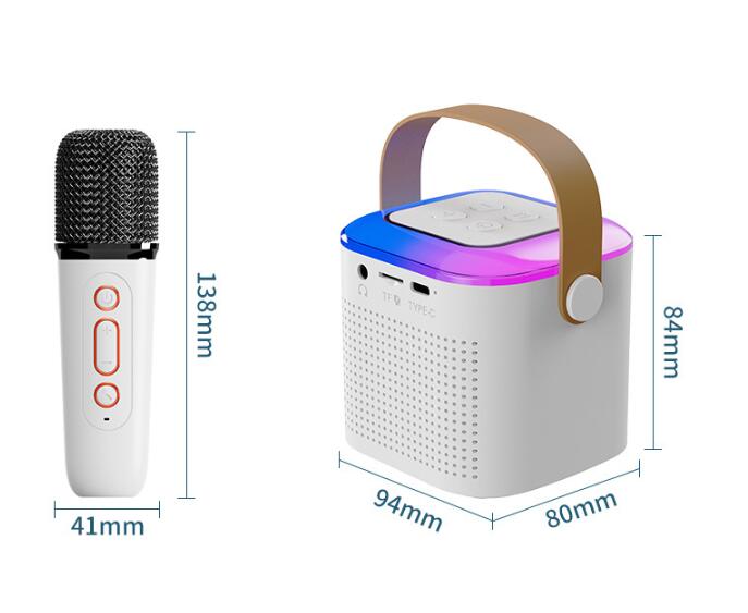Karaoke Machine Bluetooth Speaker with 2 Wireless Mics & RGB Lights thumbnail 10
