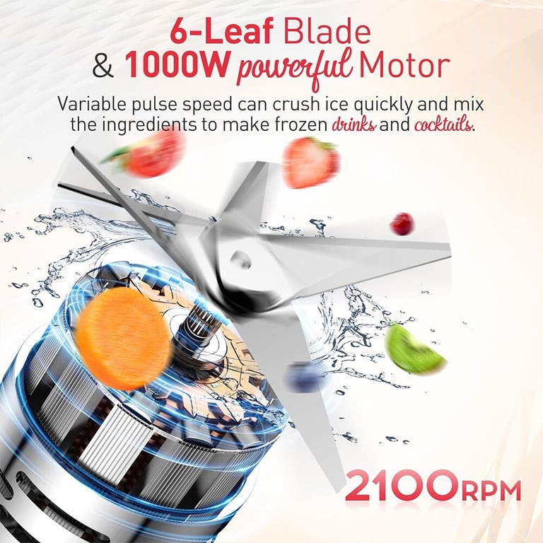 800W Blender Smoothie Maker Ice Crusher | Professional Mixer Canada thumbnail 14