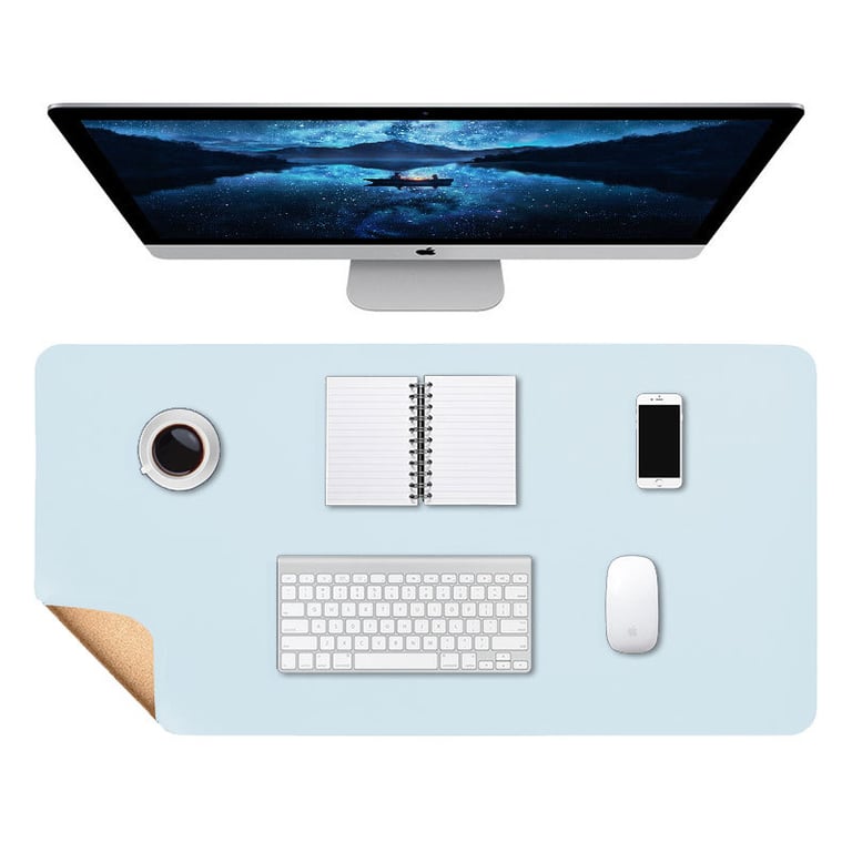 Leather Mouse Pad Waterproof | Extended Desk Mat with Cork Backing thumbnail 1