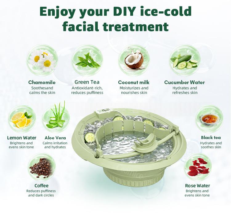 Foldable Ice Pack Facial Care Beauty Ice Bath Basin with Ice Trays thumbnail 11
