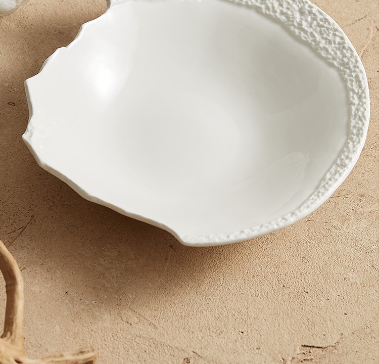 White Aesthetic Dish Presentation Plate | Artistic Ceramic Serveware thumbnail 12