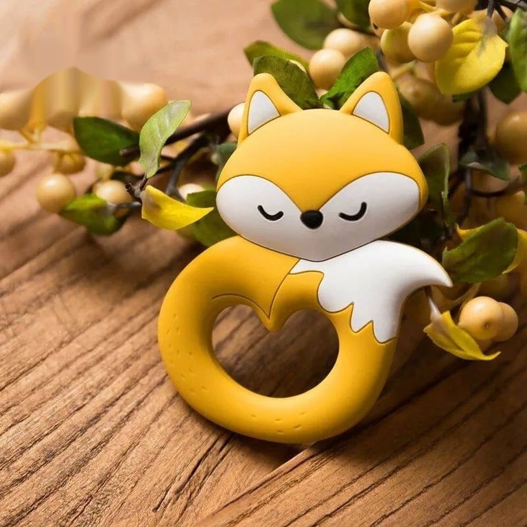 Baby Teether, Food-grade Silicone Teether, Cartoon Animal Du thumbnail 6