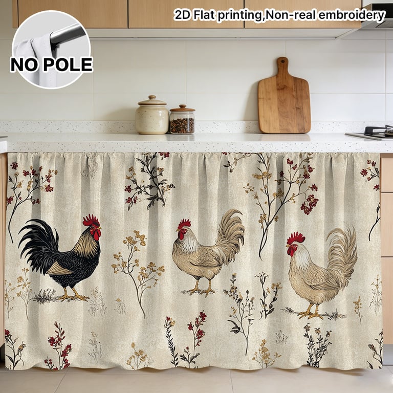Autumn Thanksgiving Halloween Kitchen Storage Rack Decorative Curtain With Rod thumbnail 7