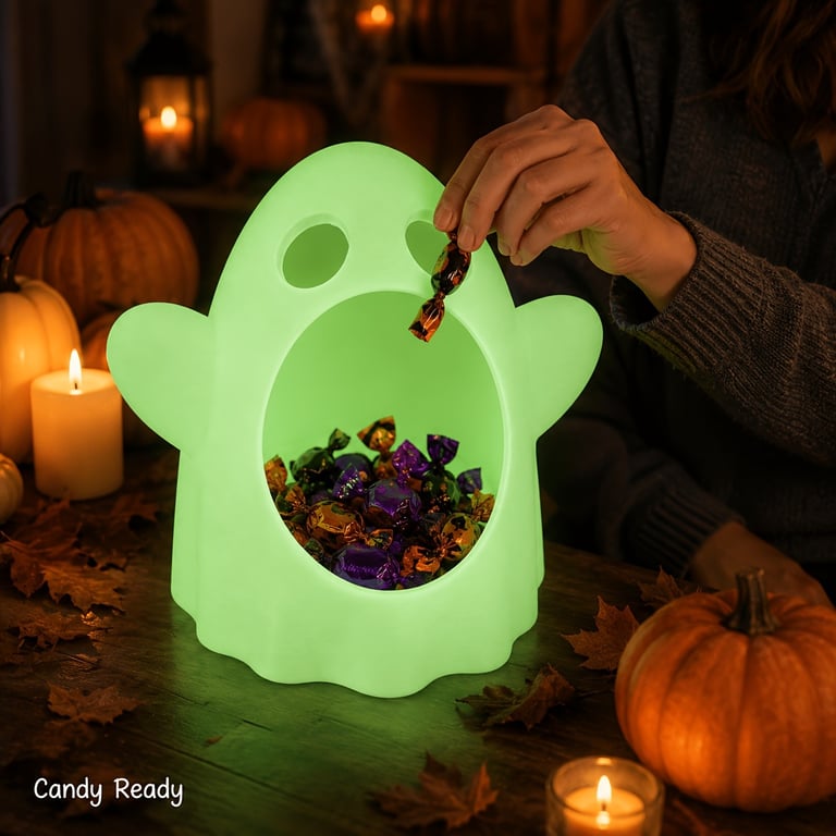Halloween Ghost Storage Bowl 3D Printed Candy Holder Desktop Organizer thumbnail 7
