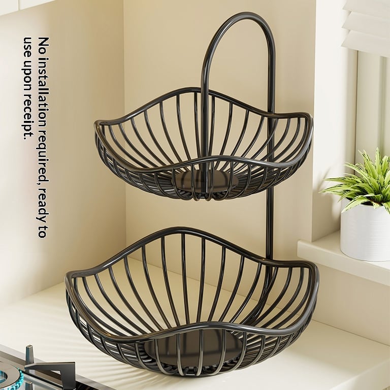 Kitchen Onion Ginger Garlic Basket Double-Layer Fruit Storage Rack thumbnail 20