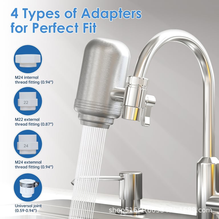 Stainless Steel Faucet Filter with Activated Carbon | Kitchen Water thumbnail 8
