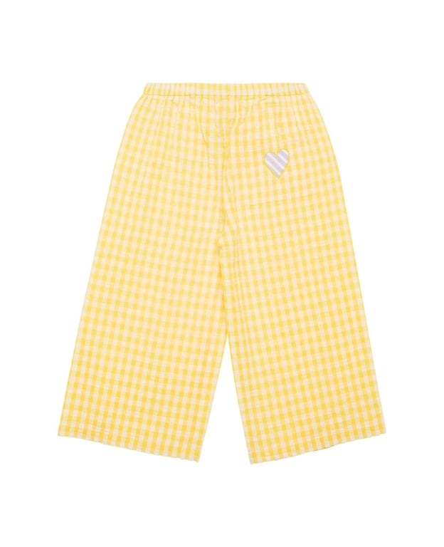 Yellow Plaid Ruffle-Sleeve Kids Set | Nordic Summer Outfit Girls thumbnail 1