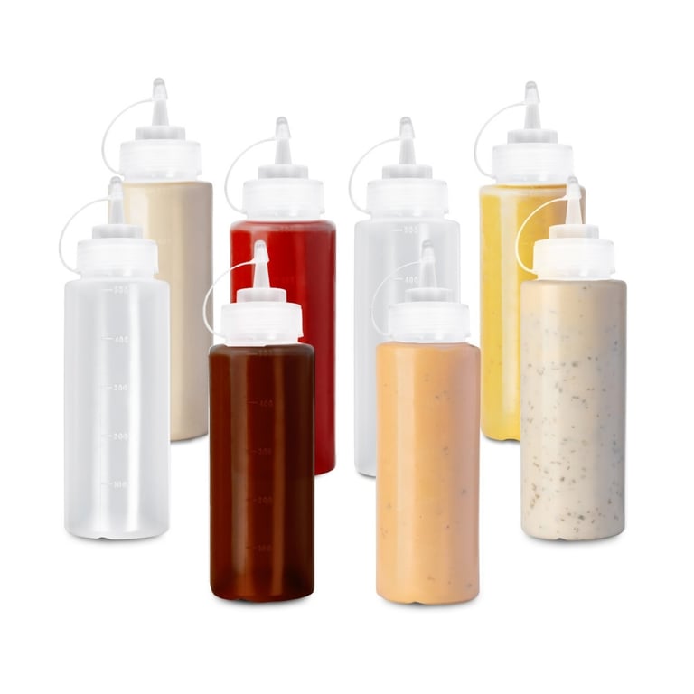 8 Pack Squeeze Sauce Bottles 500ml | Leak-Proof Condiment Dispensers thumbnail 15