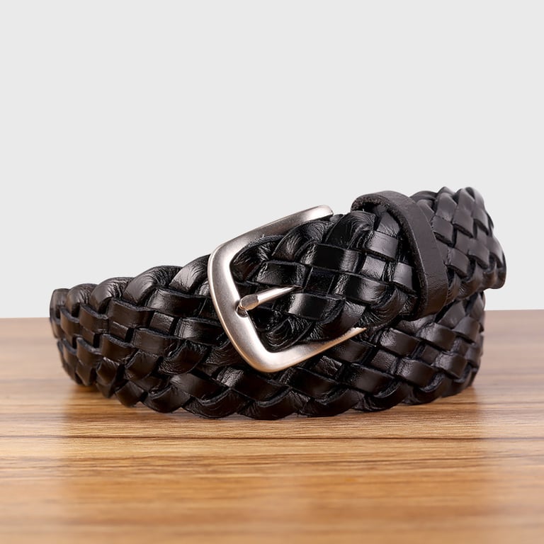 Vintage Woven Vegetable-Tanned Leather Belt | Canadian Made thumbnail 2