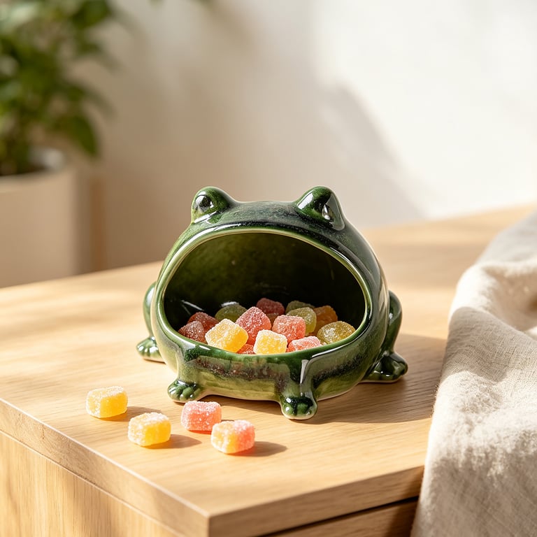 Kitchen Home Table Decorative Ornaments Seasoning Jar | Green Ceramic Frog thumbnail 10