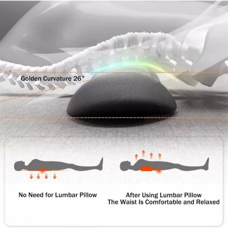 Lumbar Pillow Massage Heating Waist Pad | Office Back Support thumbnail 5