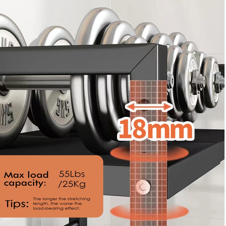 Black Extendable Kitchen Storage Rack with 6 Hooks | Home & Kitchen thumbnail 7