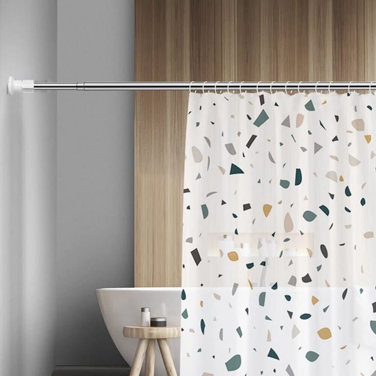 Heavy Duty Telescopic Shower Curtain Pole | No-Drill Spring Tension Rod thumbnail 1