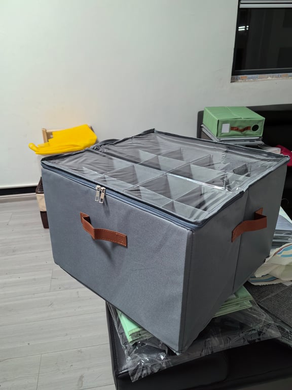 Foldable Fabric Shoe Storage Box with Dividers | Organize & Protect thumbnail 7