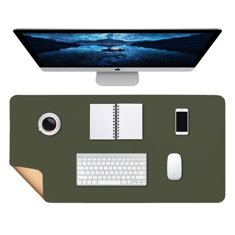 Leather Mouse Pad Waterproof | Extended Desk Mat with Cork Backing thumbnail 4