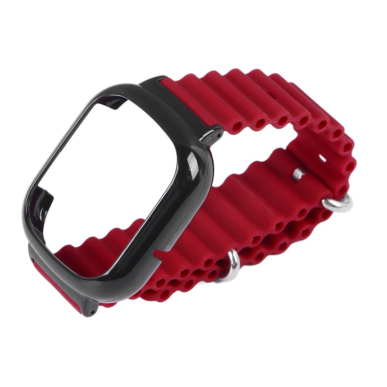 Watch Silicone Strap With Built In PC Case Fashionable Adjustable Wristband For Honor 4 Wine Red thumbnail 3