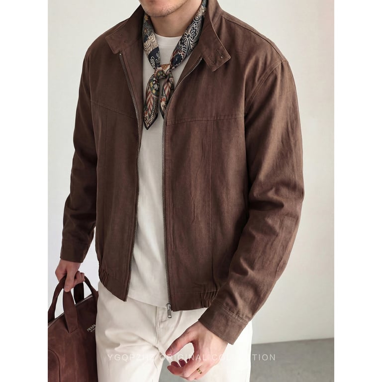 Old-Money Vintage Stand-Collar Utility Jacket | Canadian Menswear thumbnail 6