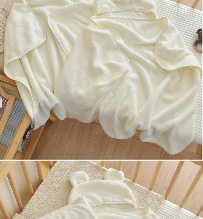 Baby Coral Fleece Hooded Cape Bath Towel | Absorbent & Quick-Drying thumbnail 14