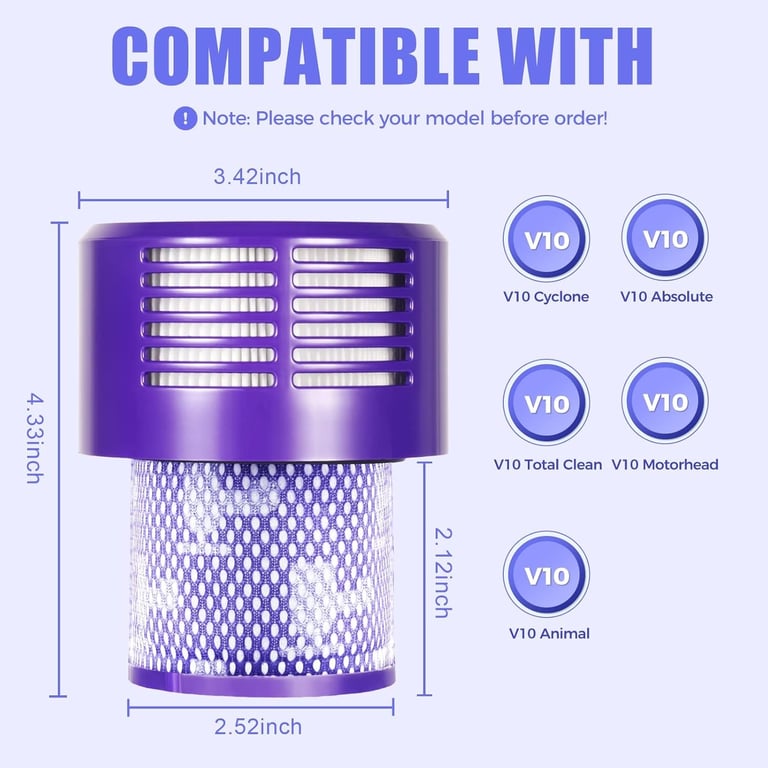 Dyson V10 SV12 Replacement Dust Bin Canister Filter | Large Capacity thumbnail 9