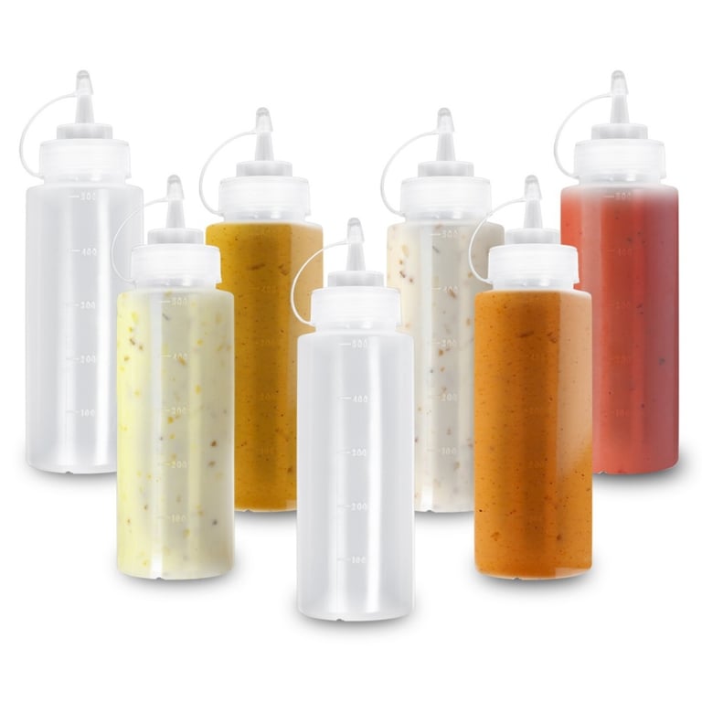 8 Pack Plastic Squeeze Bottles 500ml | Food-Grade Condiment Dispensers thumbnail 11