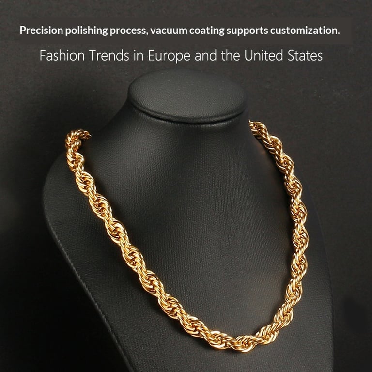 Stainless Steel Twisted Chain Necklace & Bracelet Set | Silver Gold thumbnail 6