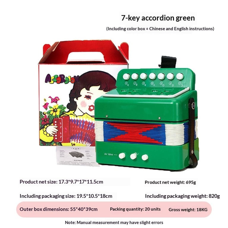 7-Key Portable Accordion for Kids | Educational Music Toy Canada thumbnail 19