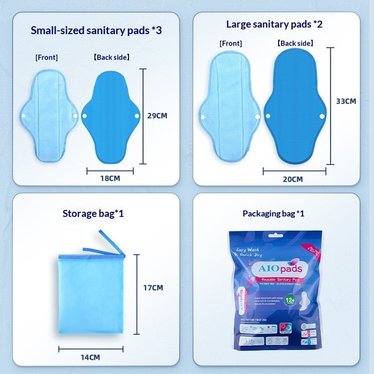 Washable Sanitary Pad Set for Hygienic Care | Reusable Pads Canada thumbnail 9