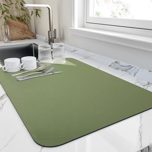 Diatomaceous Earth Kitchen Counter Drying Mat | Heat-Resistant Absorbent Pad