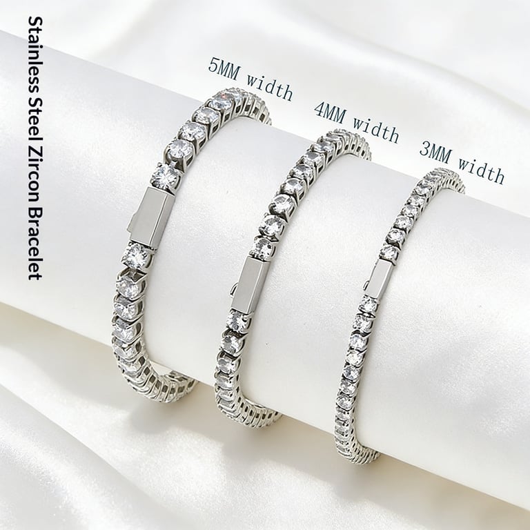 Stainless Steel 316 Tennis Chain Inlaid With Zircon thumbnail 6