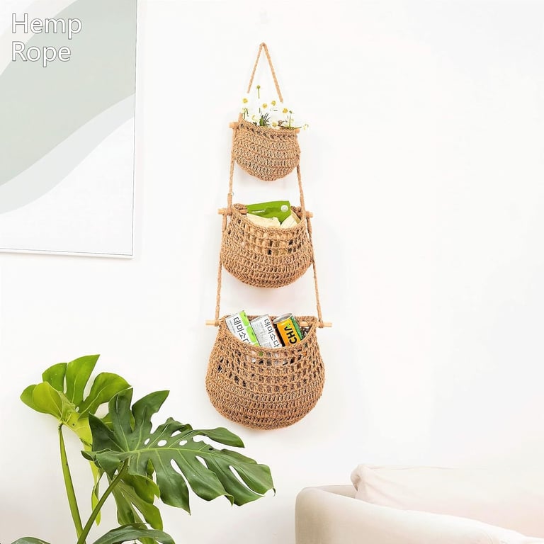 Detachable Three-Tier Kitchen Fruit and Vegetable Storage Mesh Bag | Home & Kitchen thumbnail 10